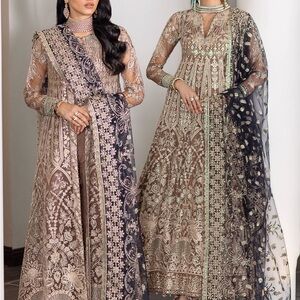 Elegant Embroidered Brown Dress